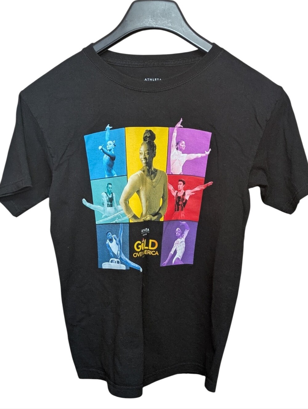 Athleta Simone Biles Gold Over America 2004 Tour T Shirt Size Youth Large